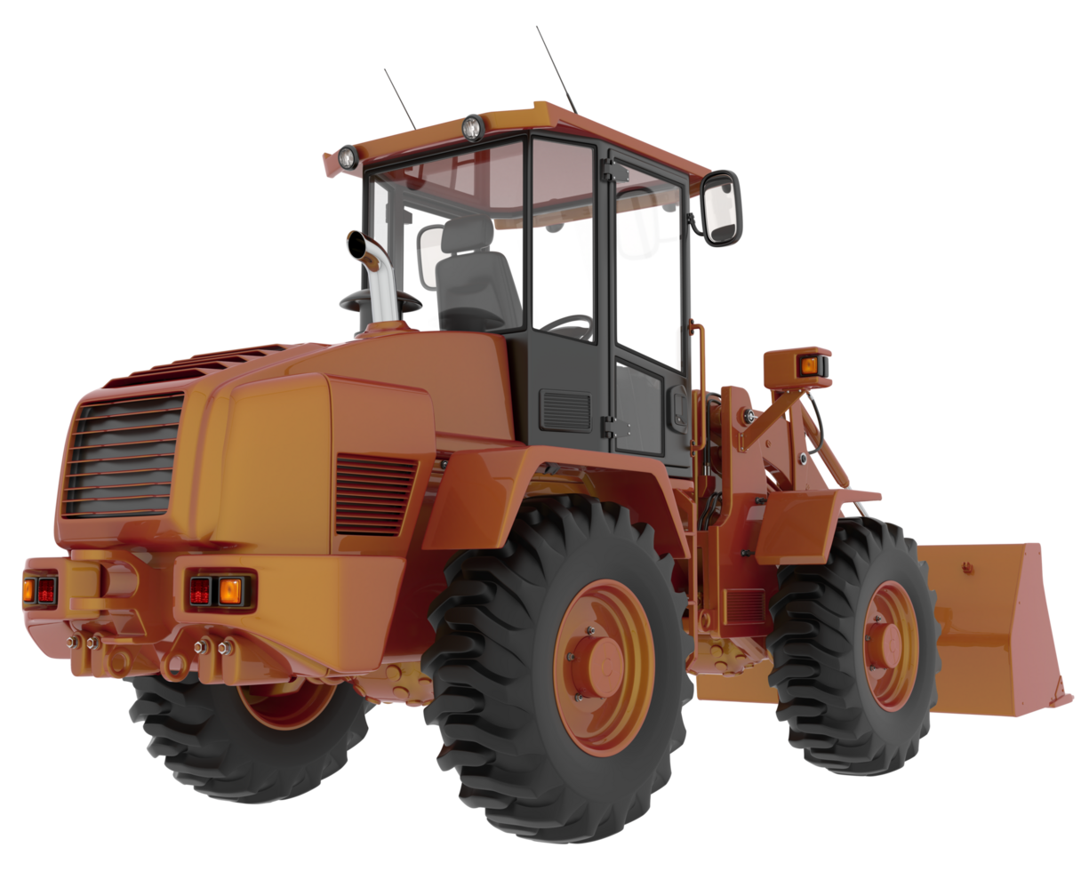 Wheel loader isolated on background. 3d rendering - illustration png