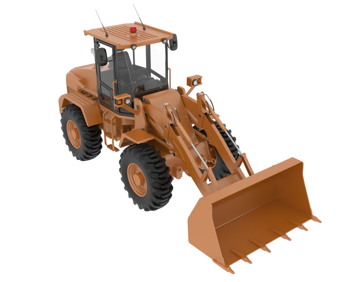 Wheel loader isolated on background. 3d rendering - illustration png