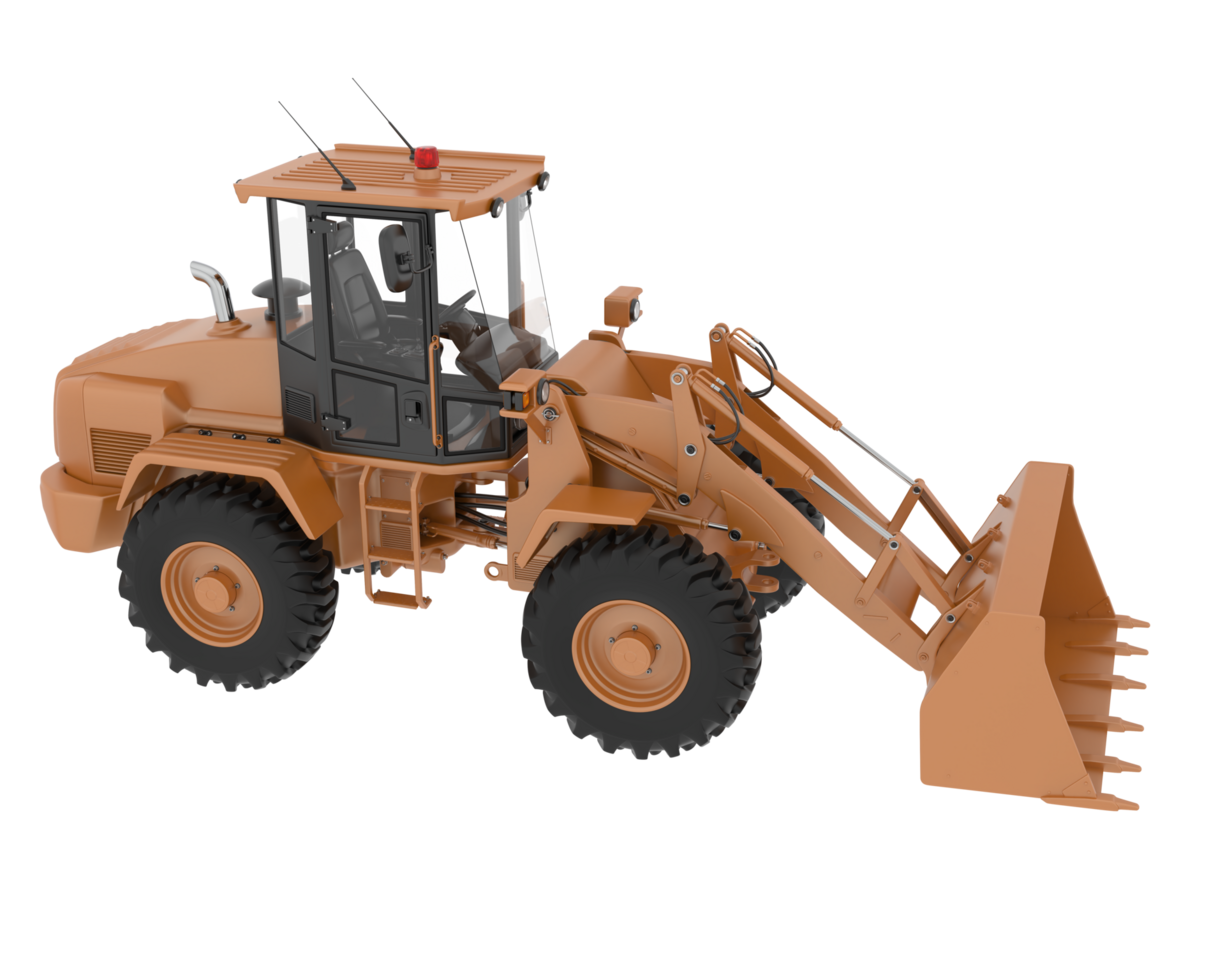 Wheel loader isolated on background. 3d rendering - illustration png