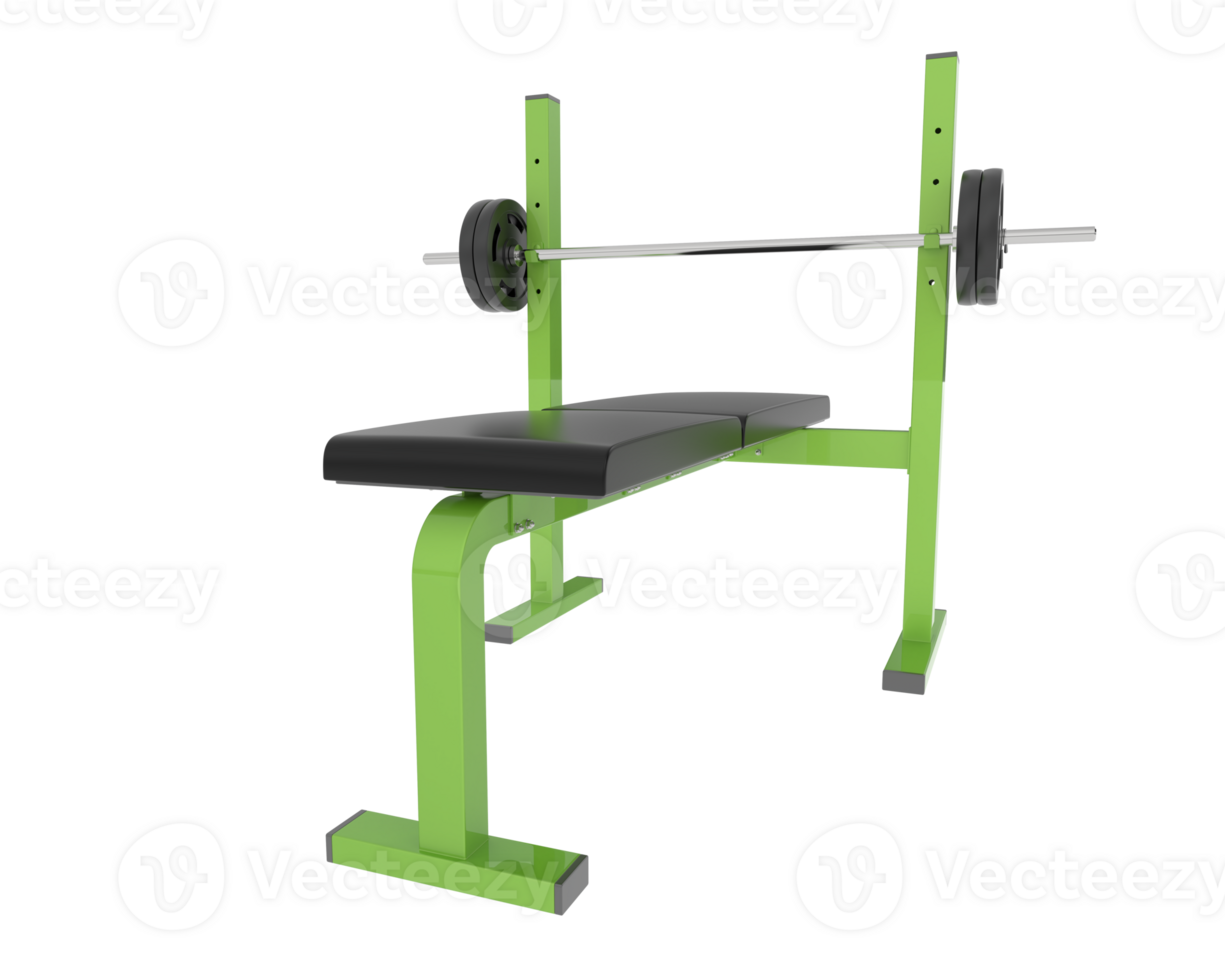Weight bench isolated on background. 3d rendering - illustration png