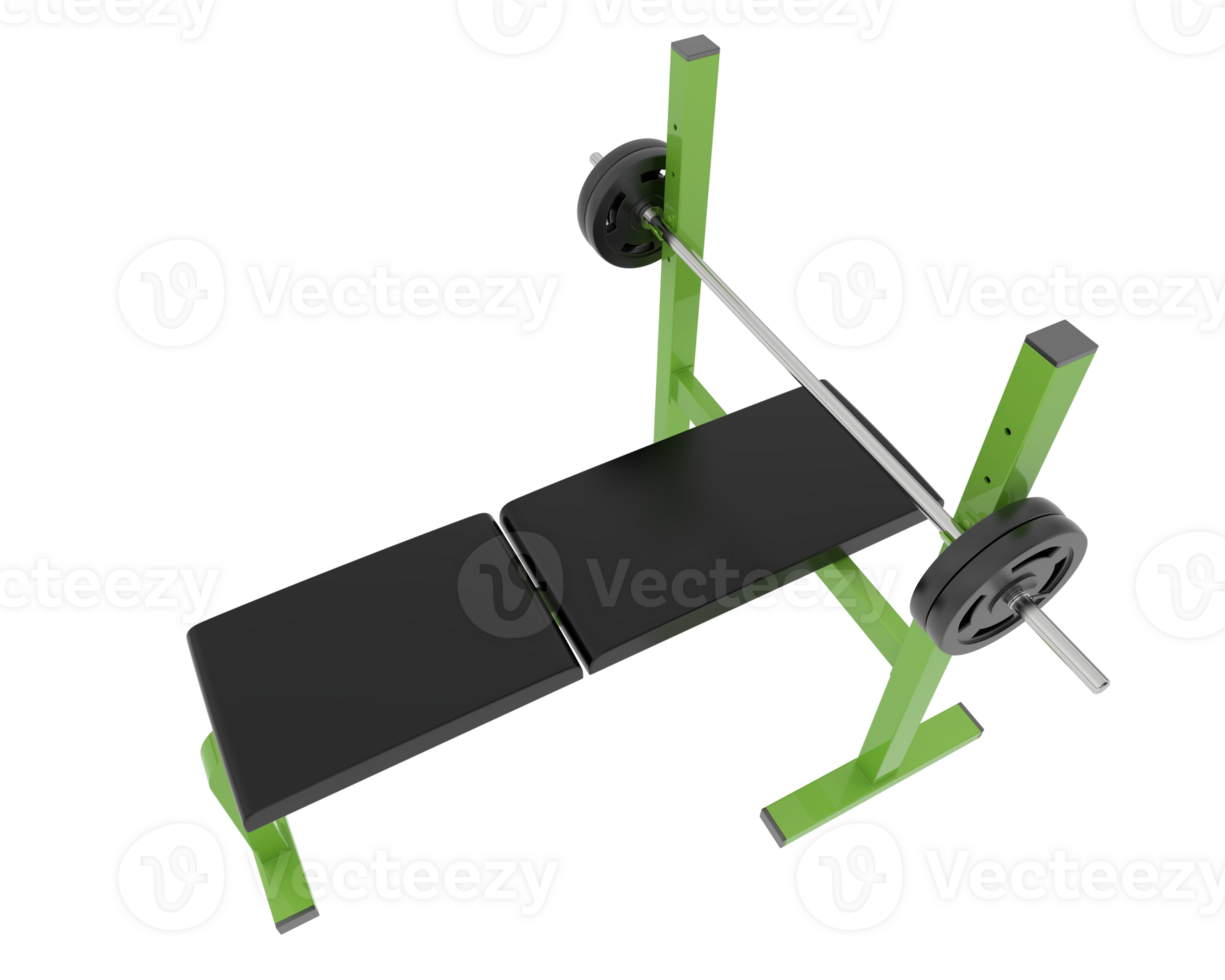 Weight bench isolated on background. 3d rendering - illustration png