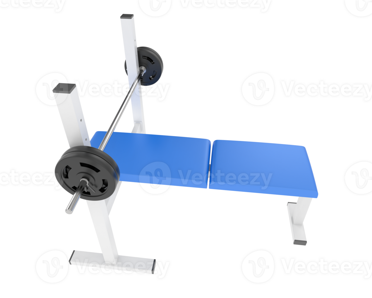 Weight bench isolated on background. 3d rendering - illustration png