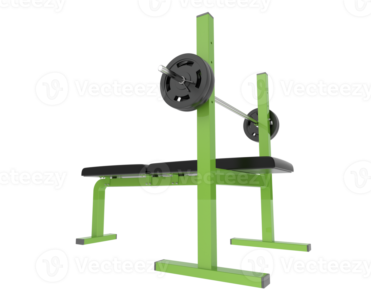 Weight bench isolated on background. 3d rendering - illustration png