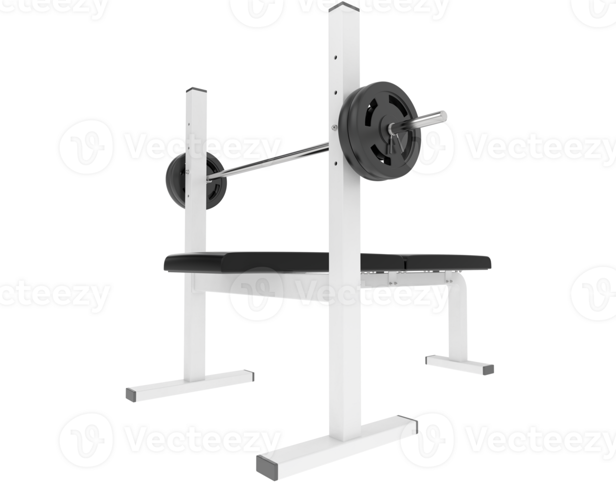 Weight bench isolated on background. 3d rendering - illustration png