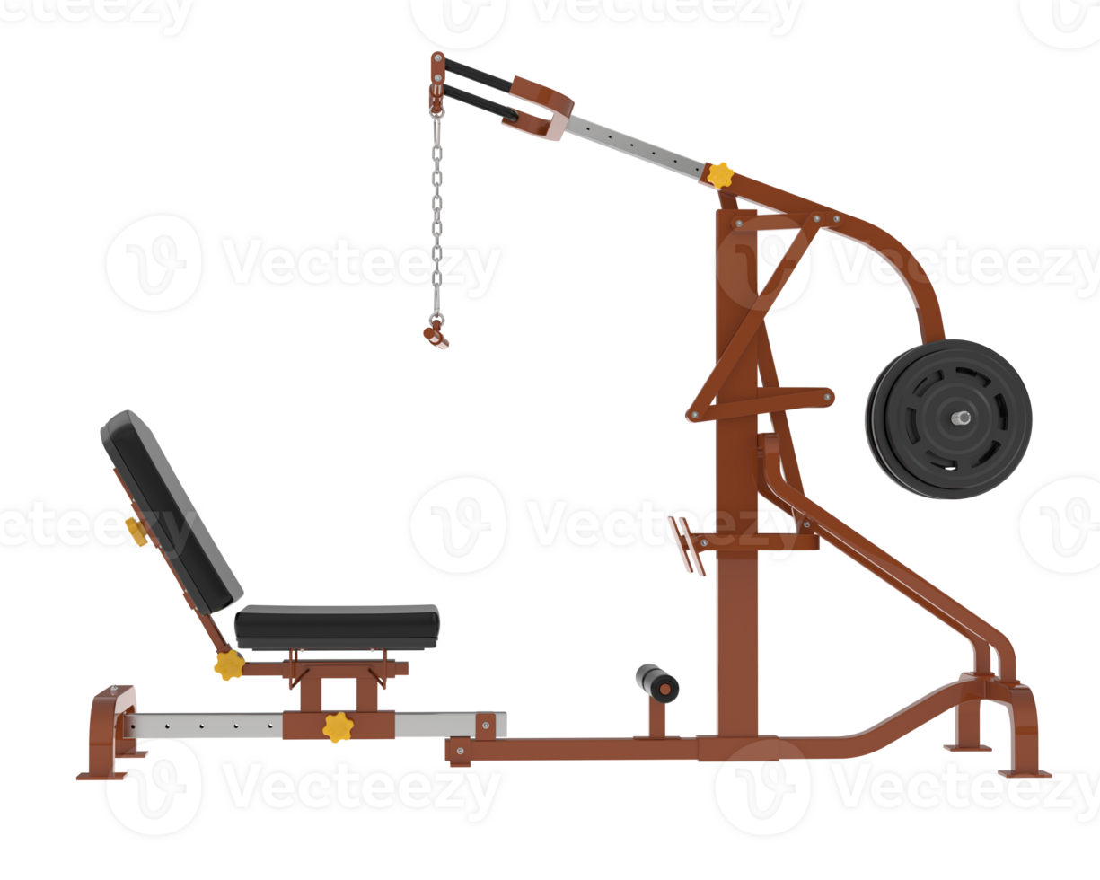 Lever equipment for gym isolated on background. 3d rendering - illustration png