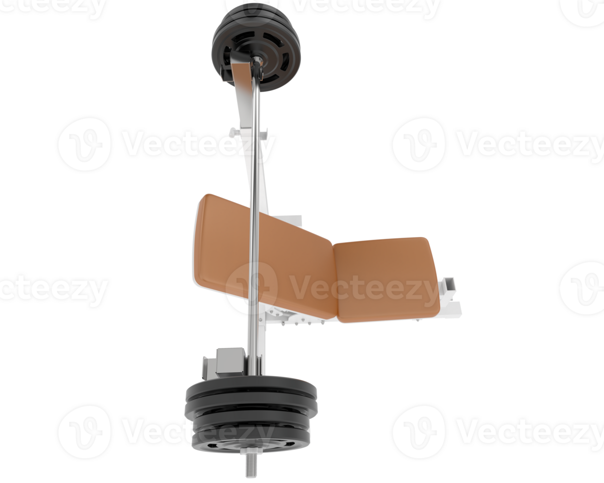 Flat weight bench isolated on background. 3d rendering - illustration png