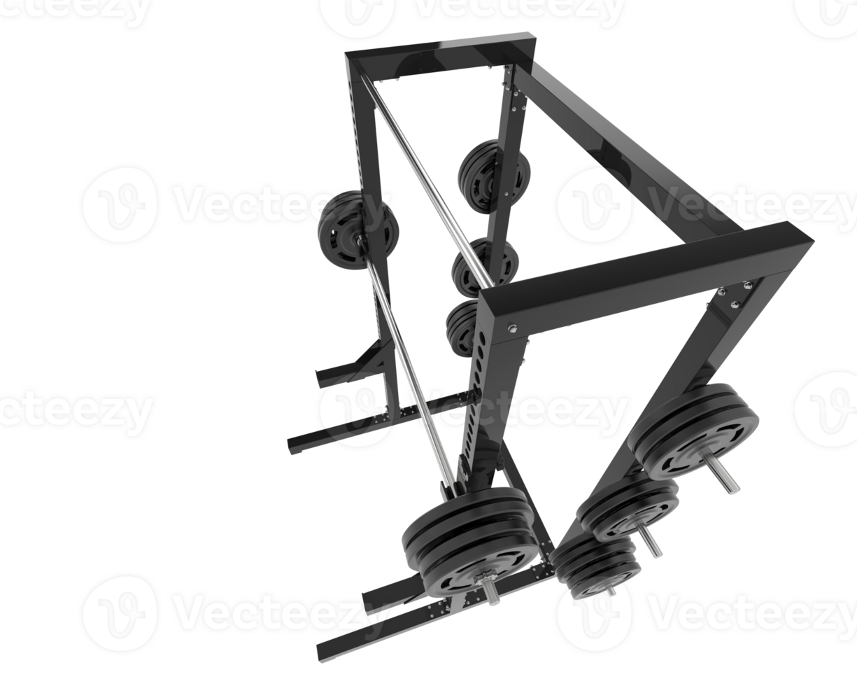 Gym half rack isolated on background. 3d rendering - illustration png
