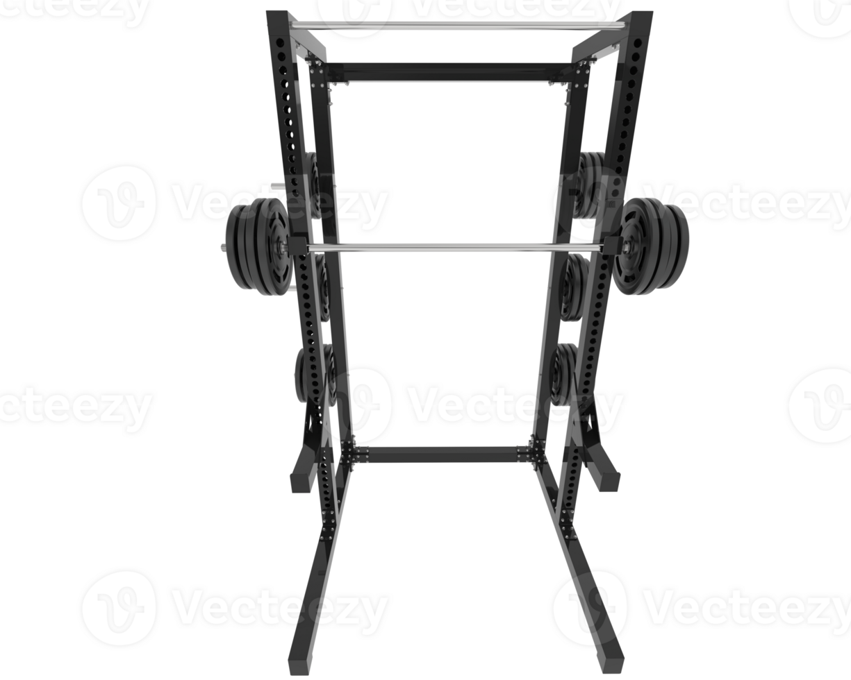 Gym half rack isolated on background. 3d rendering - illustration png