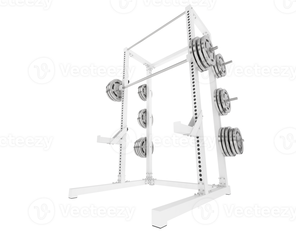Gym half rack isolated on background. 3d rendering - illustration png