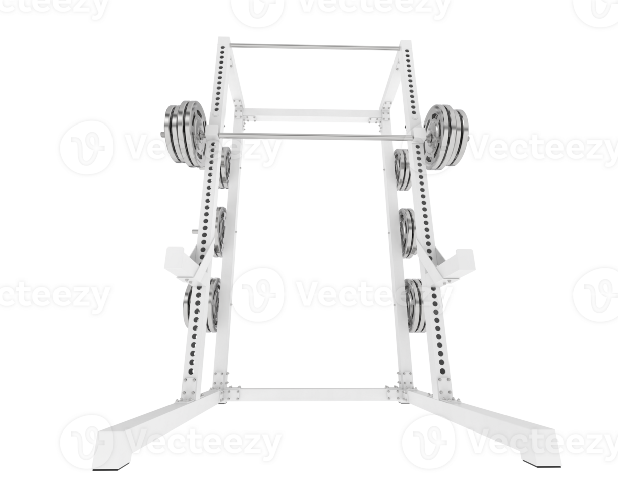 Gym half rack isolated on background. 3d rendering - illustration png
