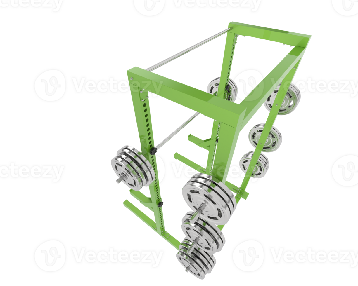 Gym half rack isolated on background. 3d rendering - illustration png