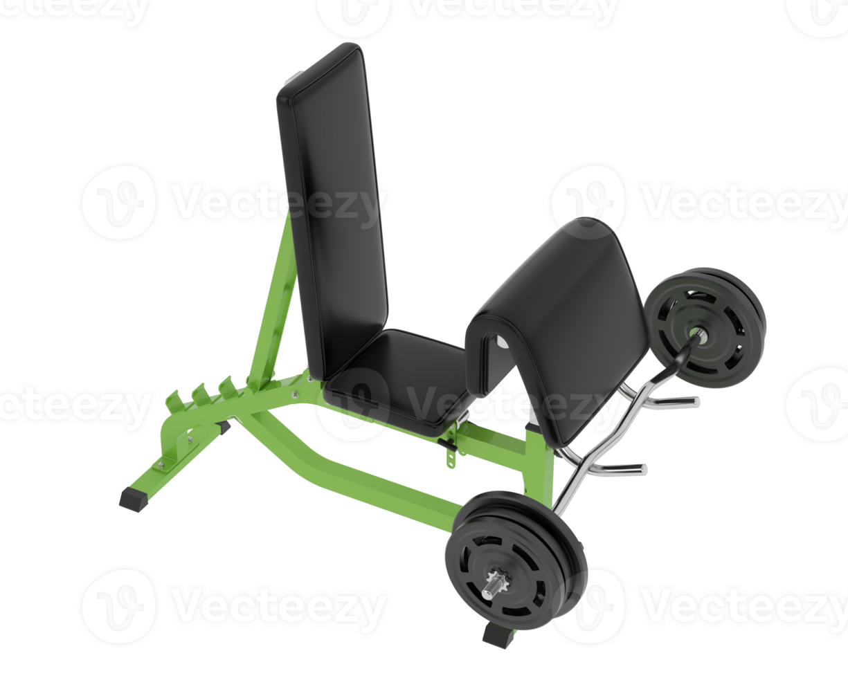 Arm curl bench isolated on background. 3d rendering - illustration png