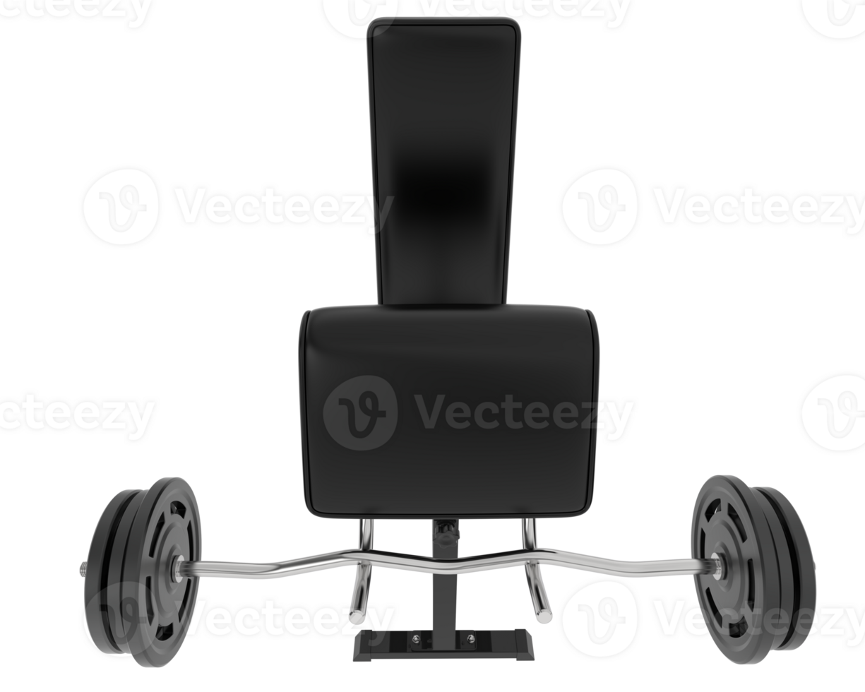 Arm curl bench isolated on background. 3d rendering - illustration png