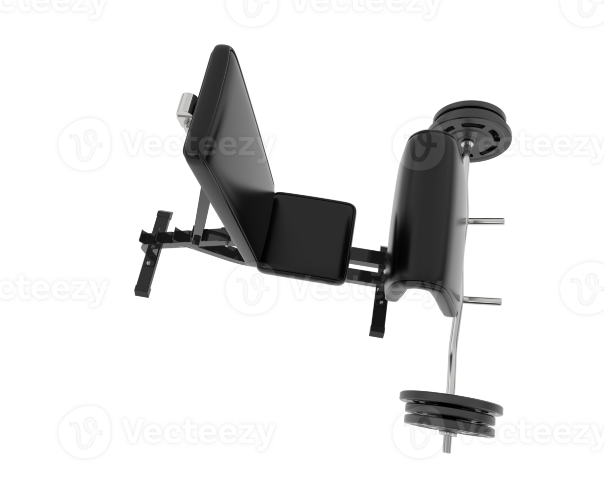 Arm curl bench isolated on background. 3d rendering - illustration png