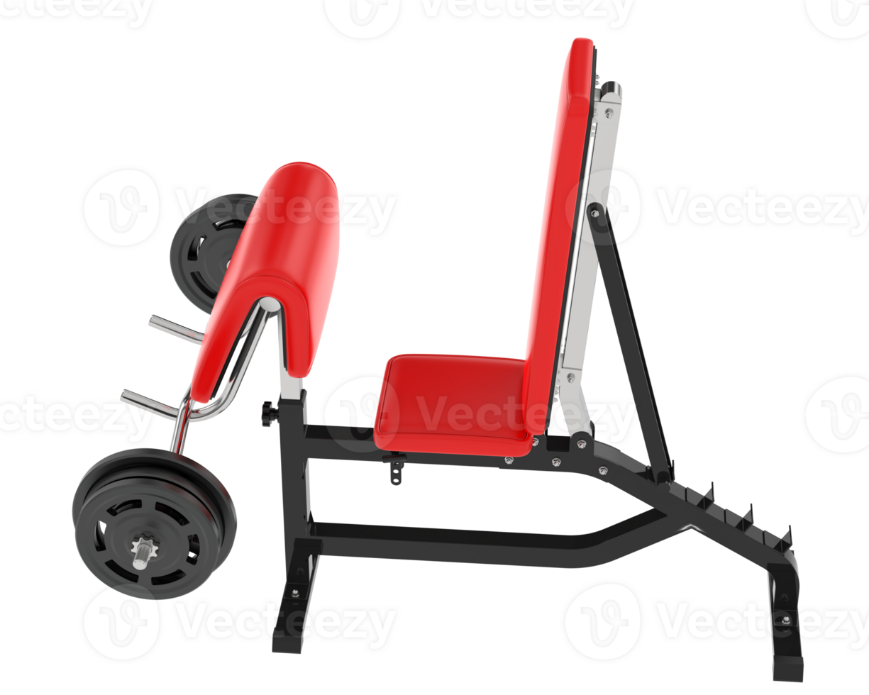 Arm curl bench isolated on background. 3d rendering - illustration png