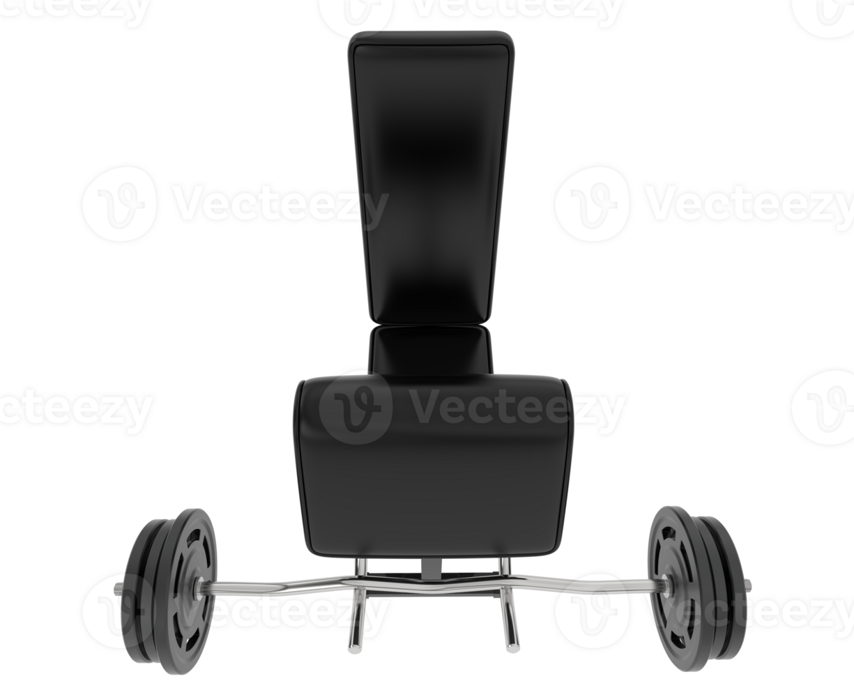 Arm curl bench isolated on background. 3d rendering - illustration png