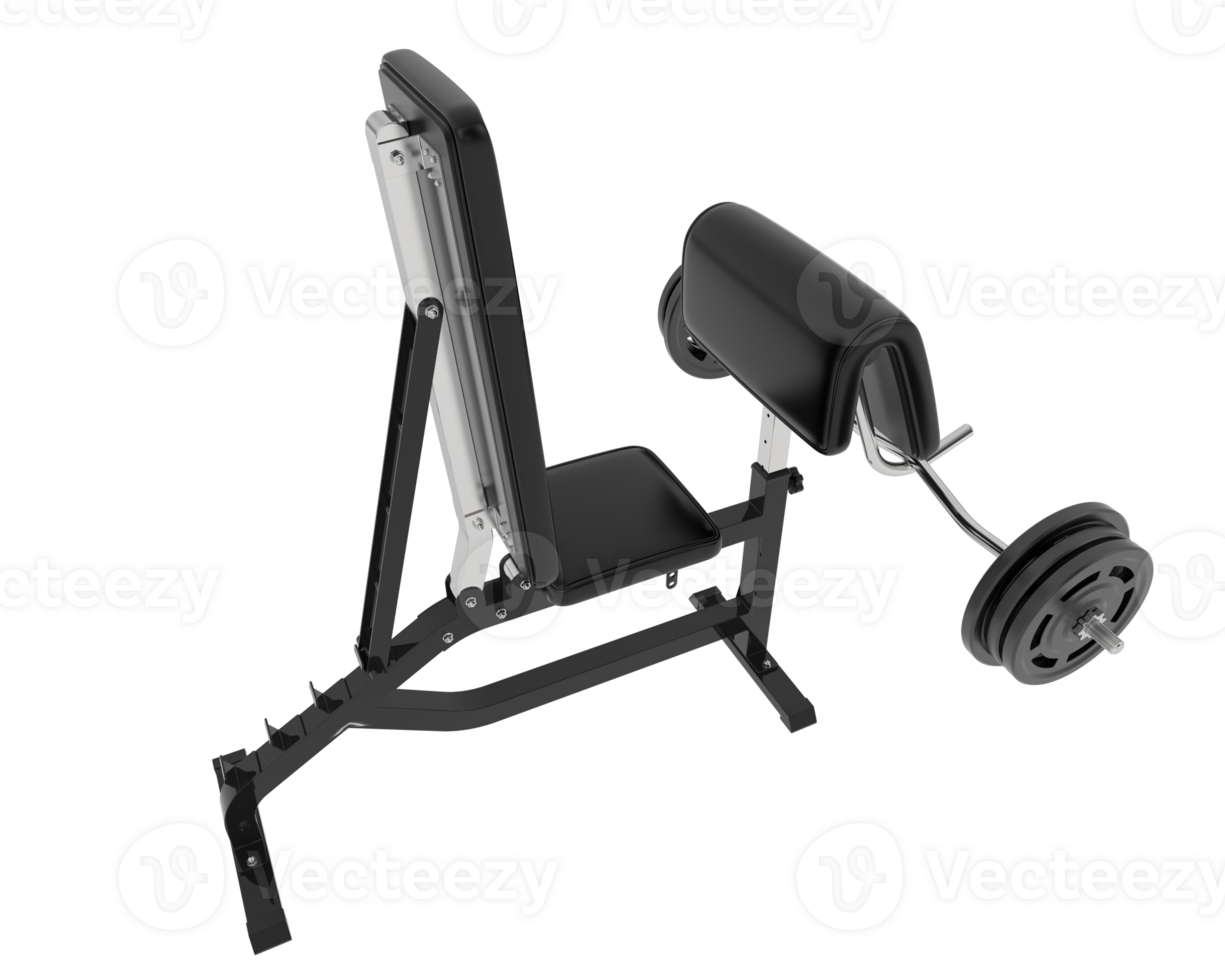 Arm curl bench isolated on background. 3d rendering - illustration png