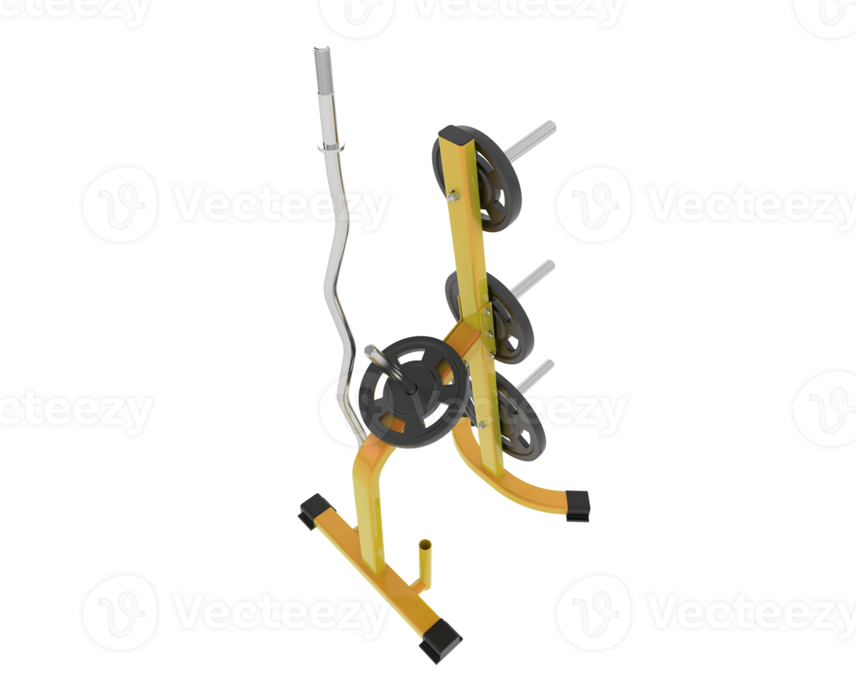 Weight rack isolated on background. 3d rendering - illustration png