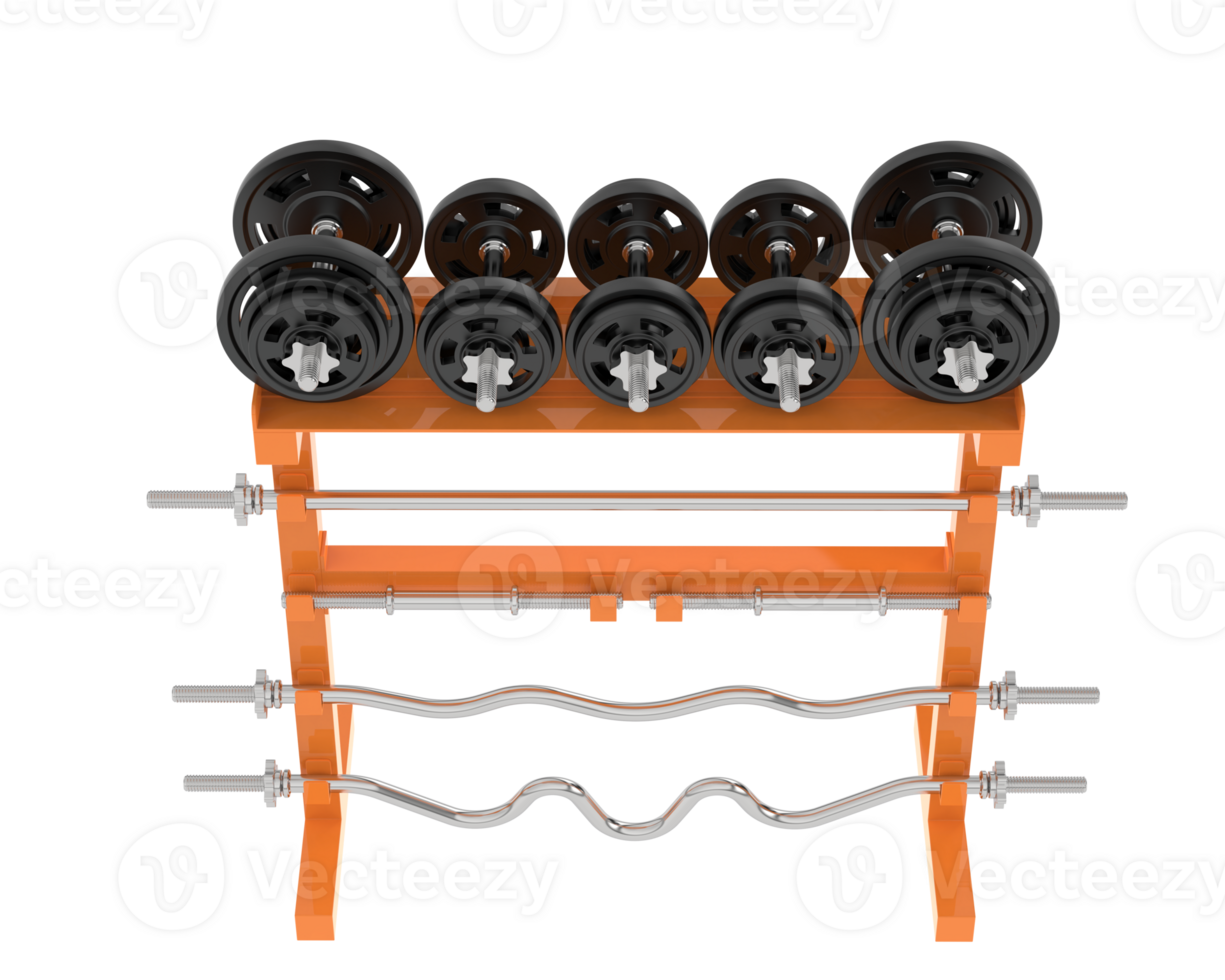 Weight rack isolated on background. 3d rendering - illustration png