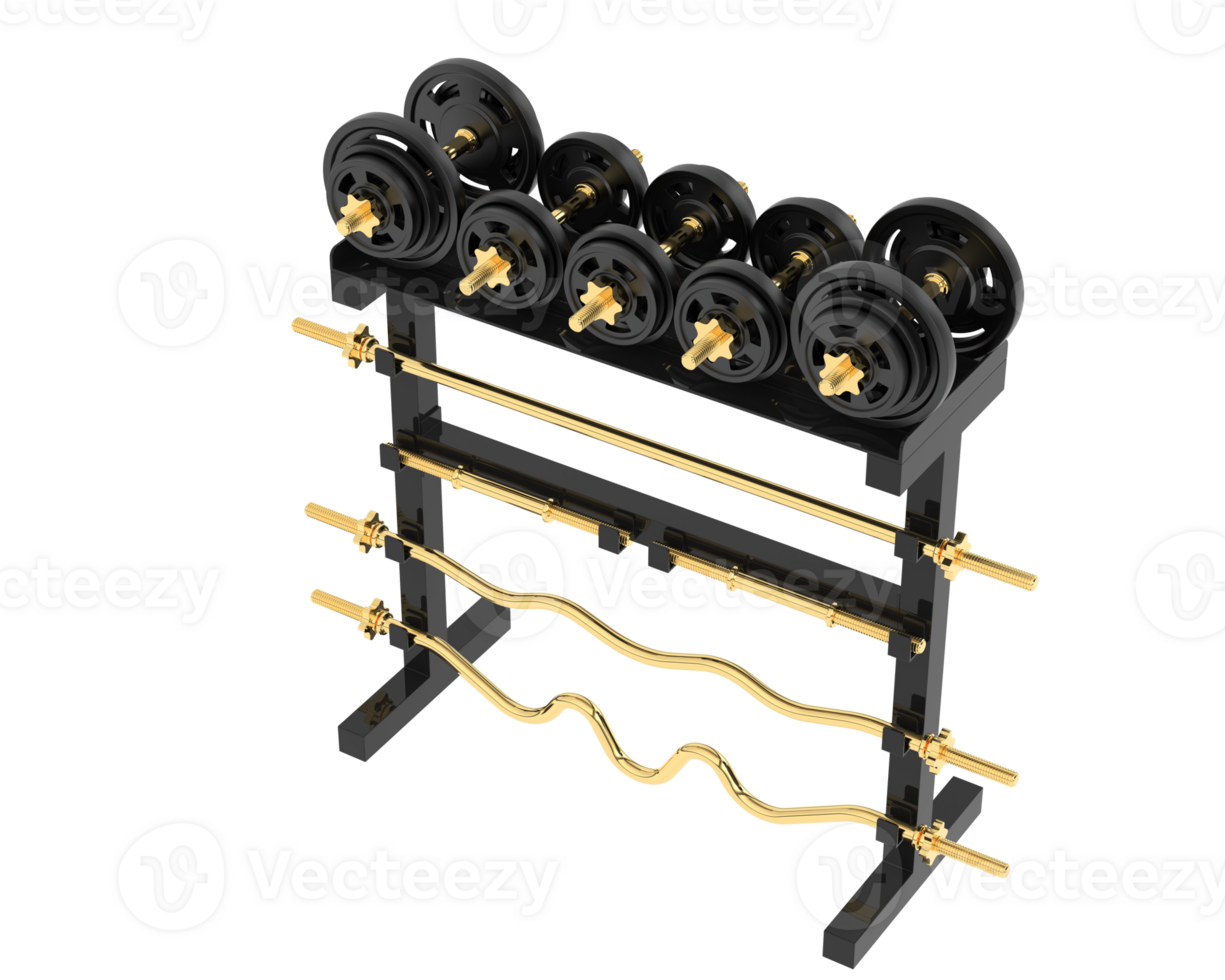 Weight rack isolated on background. 3d rendering - illustration png