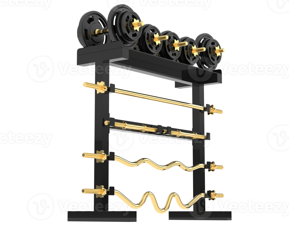 Weight rack isolated on background. 3d rendering - illustration png