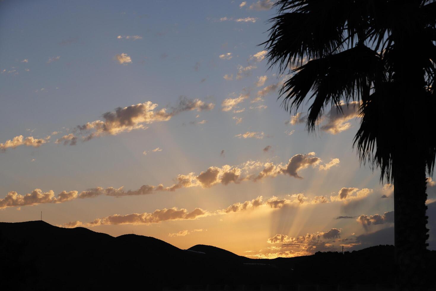 sunrise above the mountains, spain photo