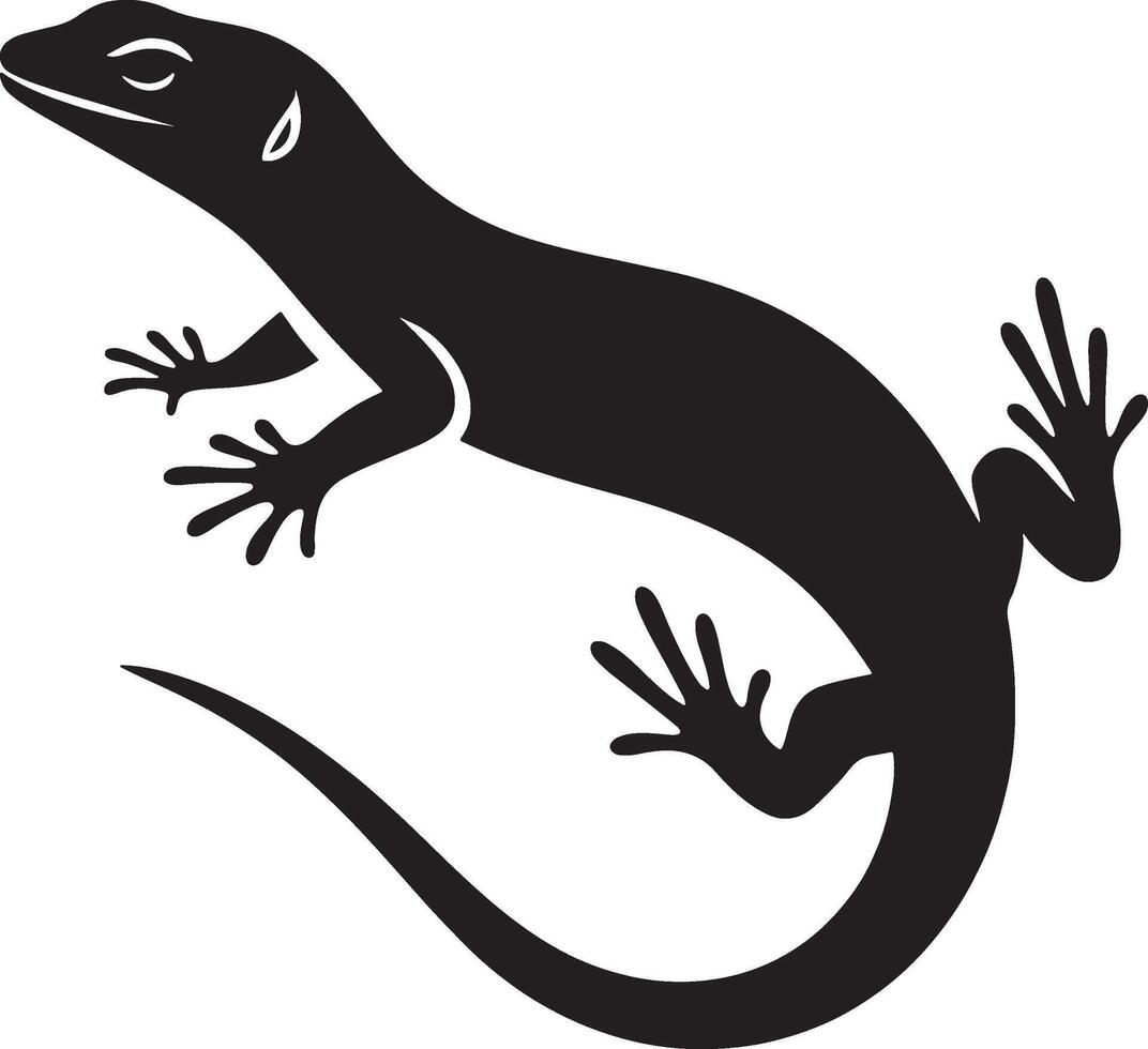 Silhouette of Horned lizards, full body black and white clipart vector