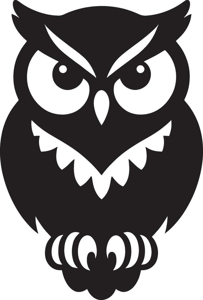 Eagle owl abstract minimal illustration logo or icon, clip art, drawing isolated on white background vector