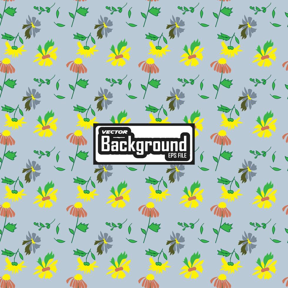 Flowers Seamless botanical pattern in hand drawn style. vector