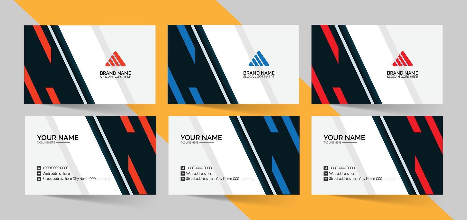 Modern business card set vector