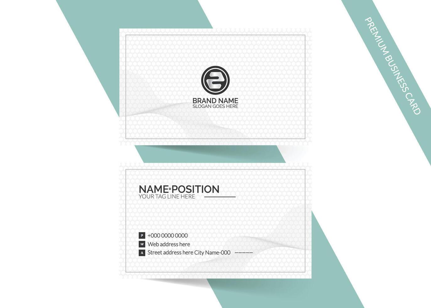 Modern geometric double-side business card template layout vector