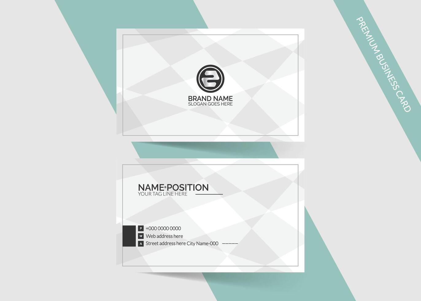 White geometric business card vector