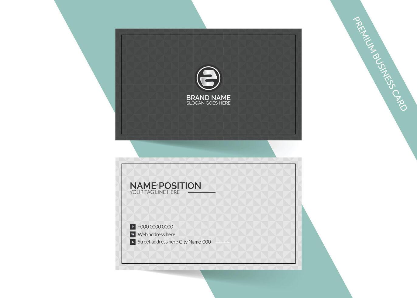Elegant dark and white business card template vector
