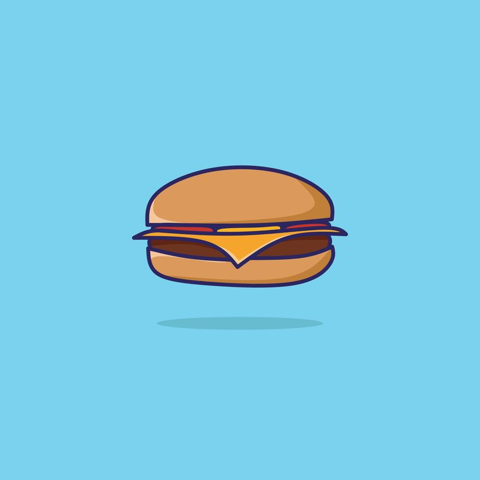 Hand Drawn Simple Burger Doodle Illustration vector