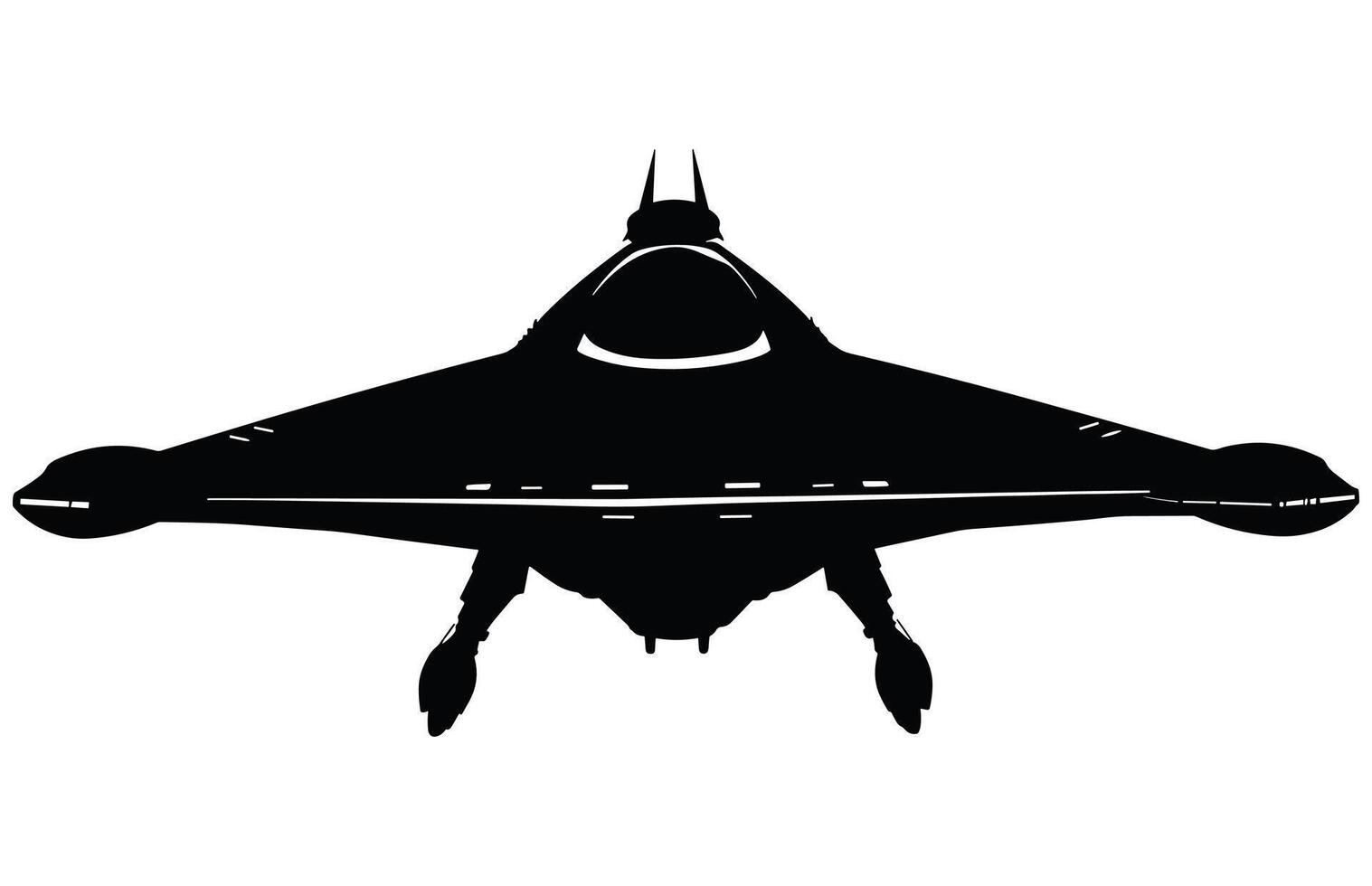 UFO alien spacecraft black silhouette collection, simple alien ship symbol, space flying saucer. vector