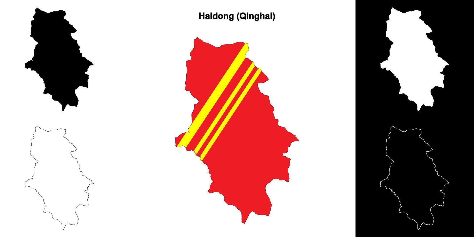 Haidong blank outline map set vector