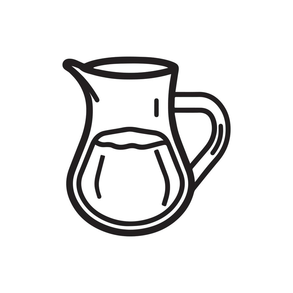 Jug outline water icon black bottle art design. vector