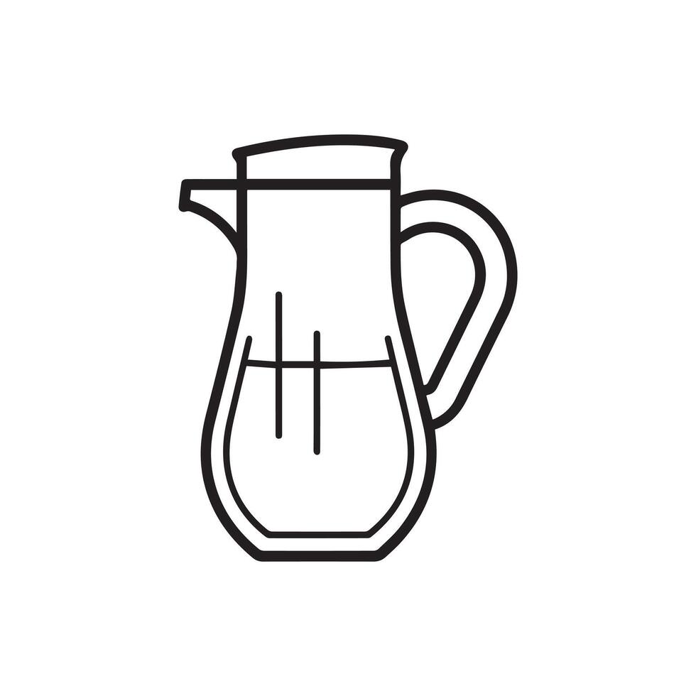 Jug outline water icon black bottle art design. vector