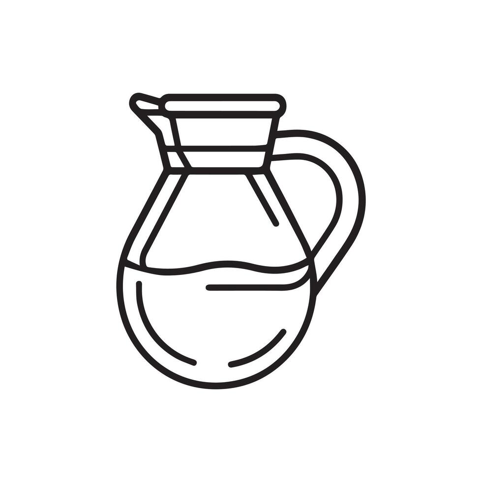 Jug outline water icon black bottle art design. vector
