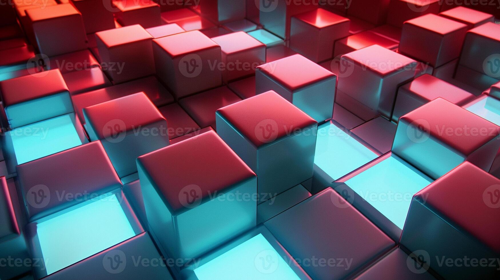 Abstract 3D square block with texture. photo