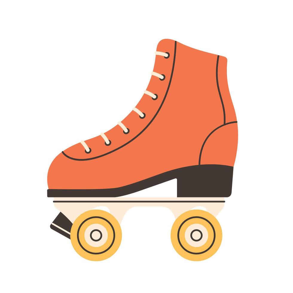 Roller skates in 80s 90s style. Disco style vector