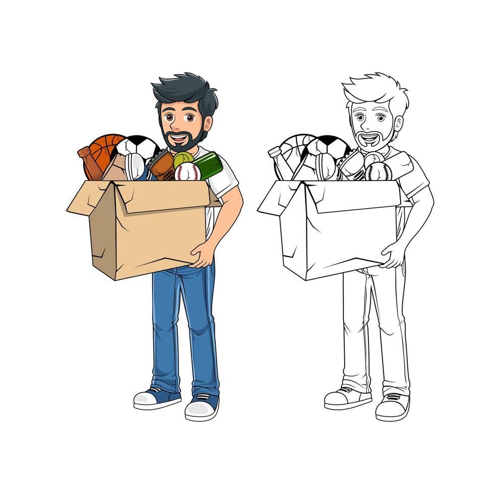 Cartoon Character and Trash Design Illustration vector