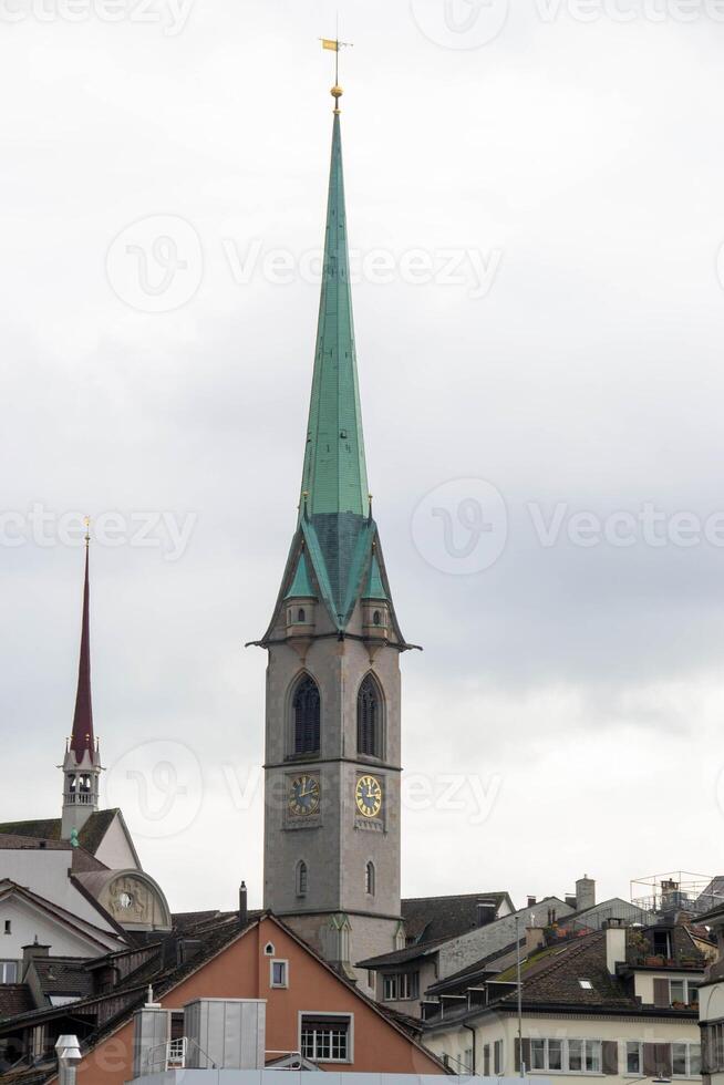 Scenic summer view of the Old Town architecture of Zurich photo
