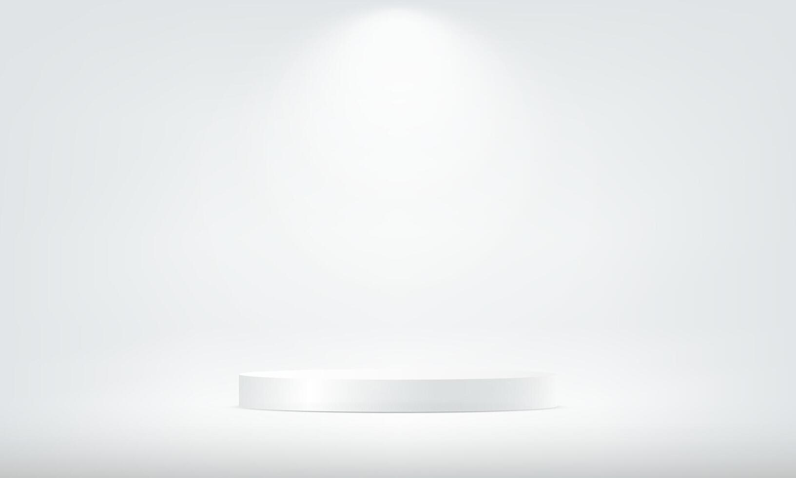 White studio room background. White and grey background 3d with podium. Empty room with light effect. stand for products. illustration. vector