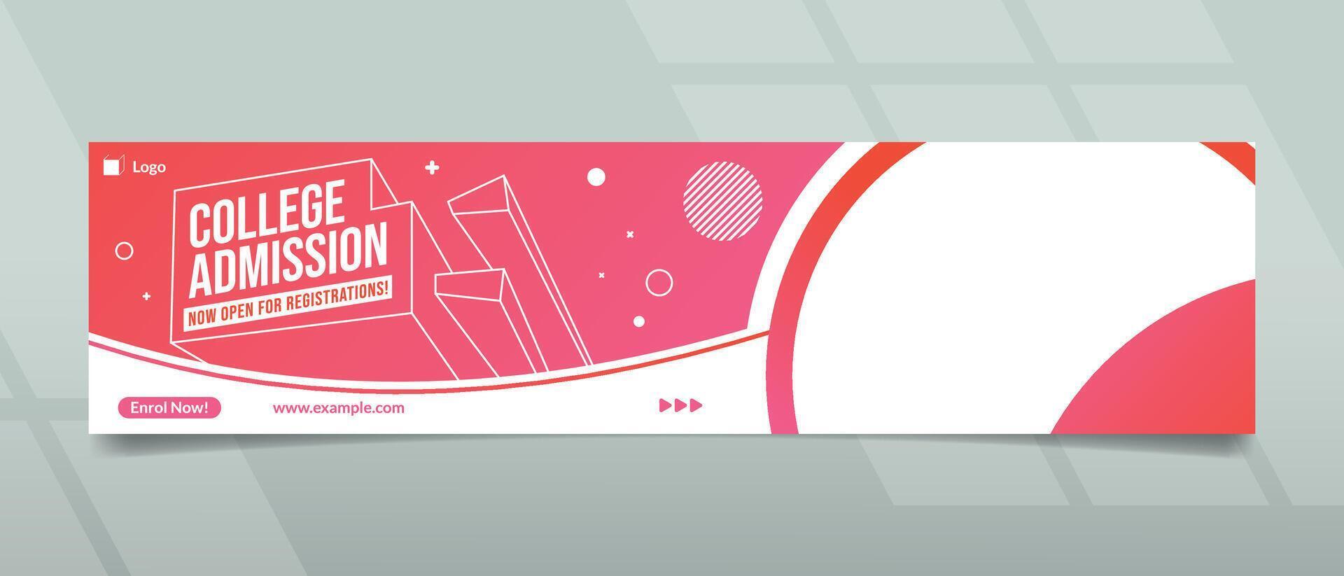 Colllege Admission Banner Design vector