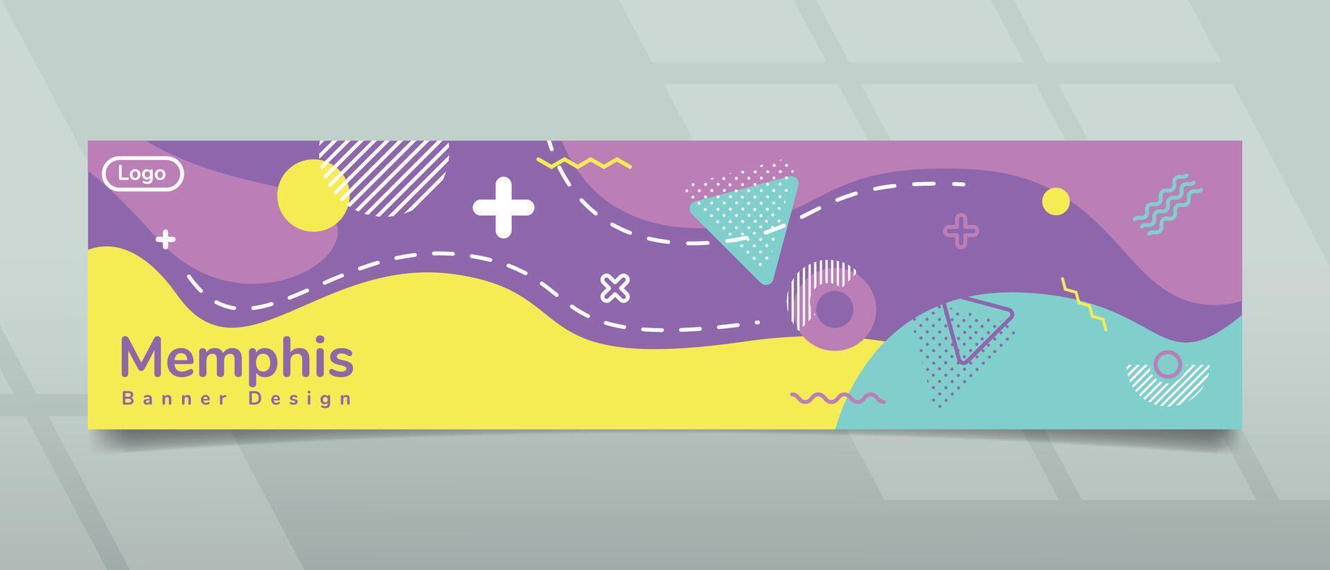 Memphis and Fun Banner Design vector
