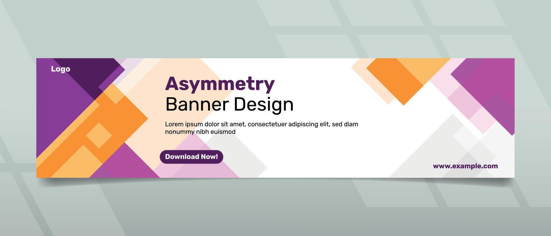 Asymmetry Fun Banner Design vector
