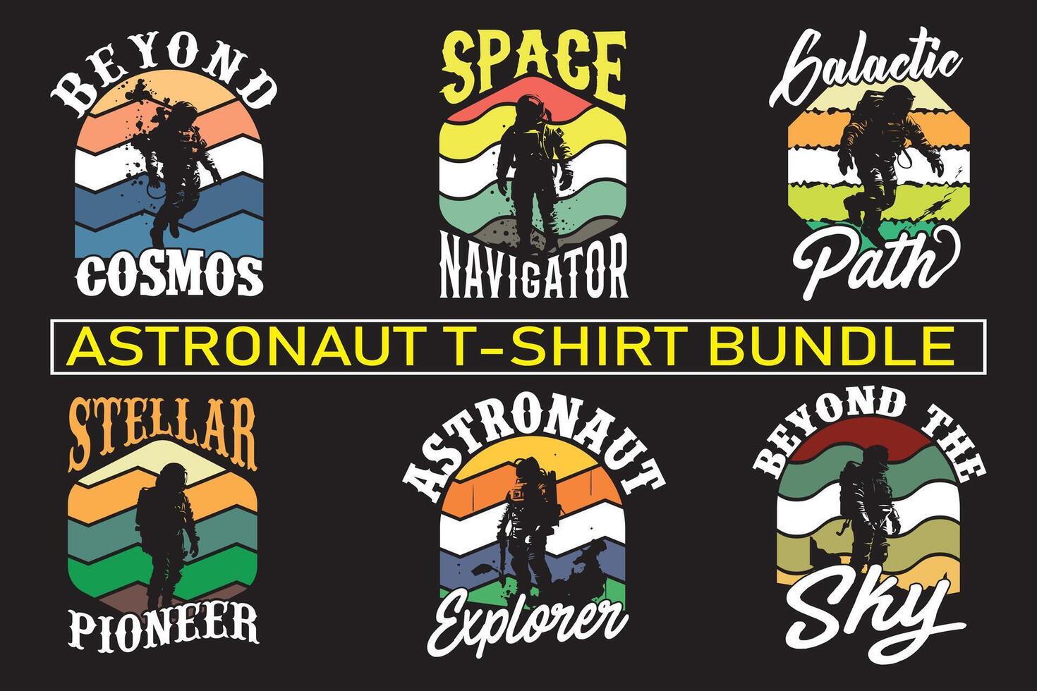 Astronaut t-shirt design , Astronaut Graphic Design for T-shirt bundle vector