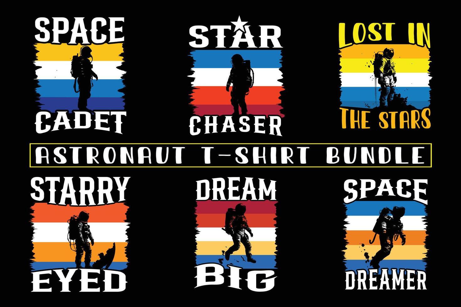 Astronaut t-shirt design , Astronaut Graphic Design for T-shirt bundle vector