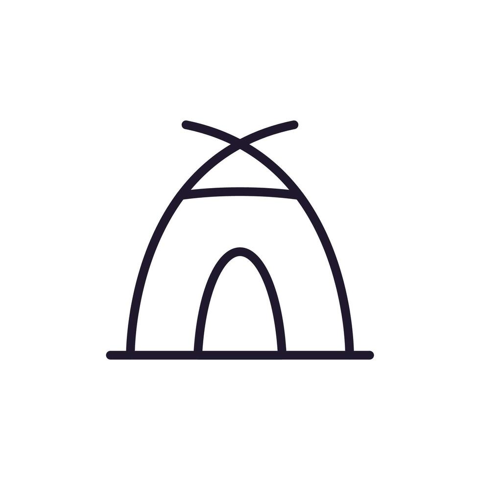 Camping Tent Isolated Outline Icon for Books, Banners, Infographics vector